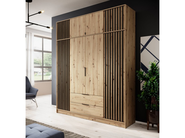 Тумба-надставка Perfect Home Неллі / Nelly 2D 2-дверна Дуб артизан/чорний