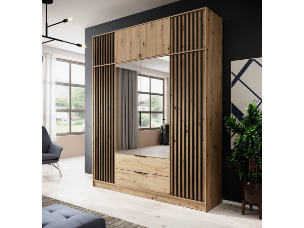 Тумба-надставка Perfect Home Неллі / Nelly 2D 2-дверна Дуб артизан/чорний