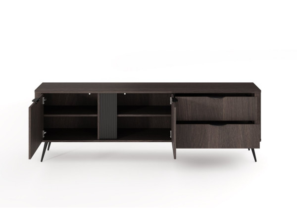 Тумба під ТВ Perfect Home Веріс / Veris 2D2S/195 2-дверна з 2 шухлядами Дуб дунін/чорний