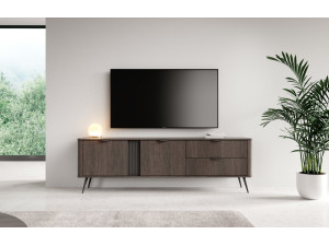 Тумба під ТВ Perfect Home Веріс / Veris 2D2S/195 2-дверна з 2 шухлядами Дуб дунін/чорний