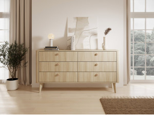 Комод Perfect Home Вікі / Viki 6S/163 з 6 шухлядами Дуб бариста