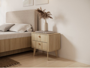 Тумба приліжкова Perfect Home Вікі / Viki 2S з 2 шухлядами Дуб бариста
