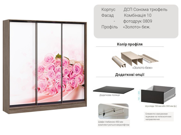 Шафа-купе Комбі 2000 мм