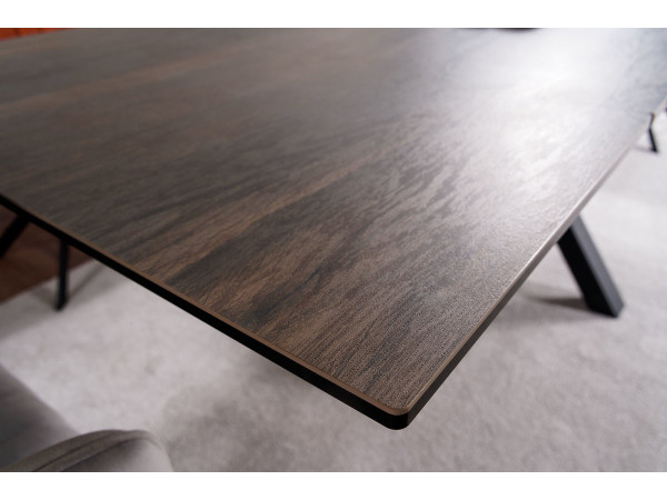 Стіл COLUMBUS CERAMIC 160(240)*90 коричневий ефект дерева/чорний