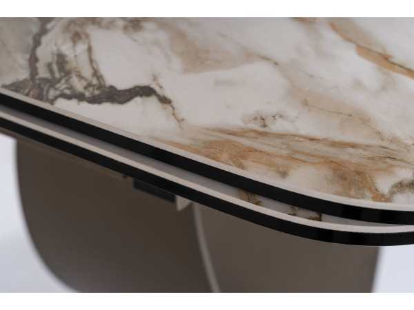 Стіл INFINITY CERAMIC 160(240)*95 білий AMBER BIANCO/коричневий