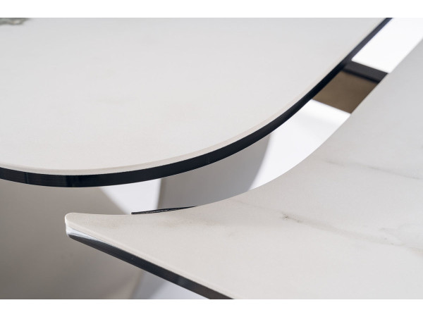 Стіл INFINITY CERAMIC 160(240)*95 білий AMBER BIANCO/коричневий