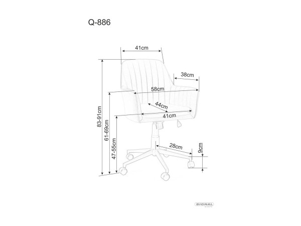 Крісло поворотне Q-639 сіре