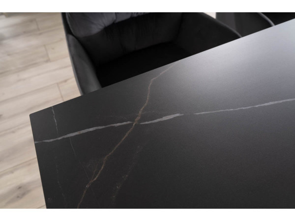 Стіл SALVADORE CERAMIC 160(240)*90 чорний SAHARA NOIR/чорний мат