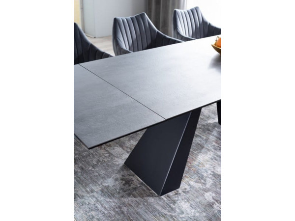 Стіл SALVADORE CERAMIC 180(260)*90 сірий антрацит/чорний мат