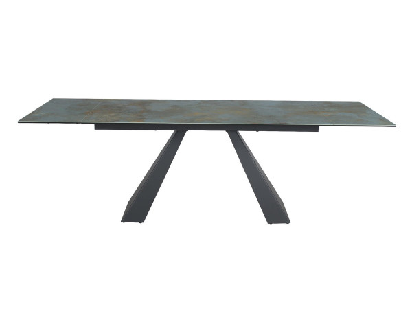 Стіл SALVADORE CERAMIC 160(240)*90 бірюза OSSIDO VERDE/чорний мат