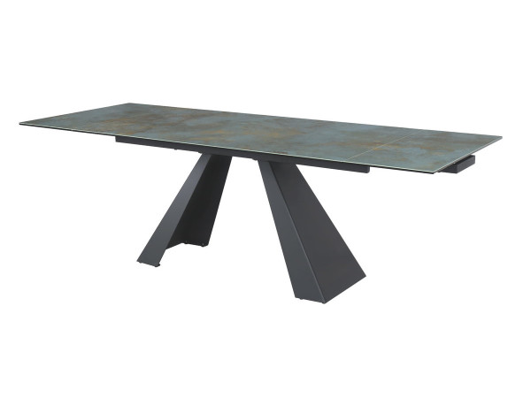 Стіл SALVADORE CERAMIC 160(240)*90 бірюза OSSIDO VERDE/чорний мат