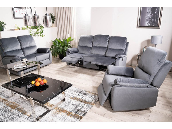 Софа розкладна SPENCER 3 VELVET сіра BL.14