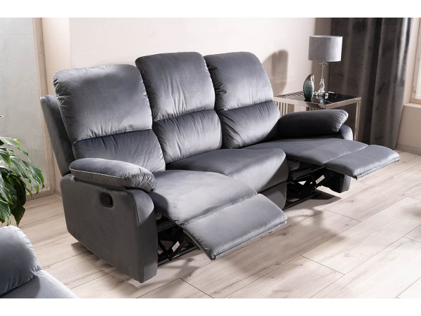 Софа розкладна SPENCER 3 VELVET сіра BL.14