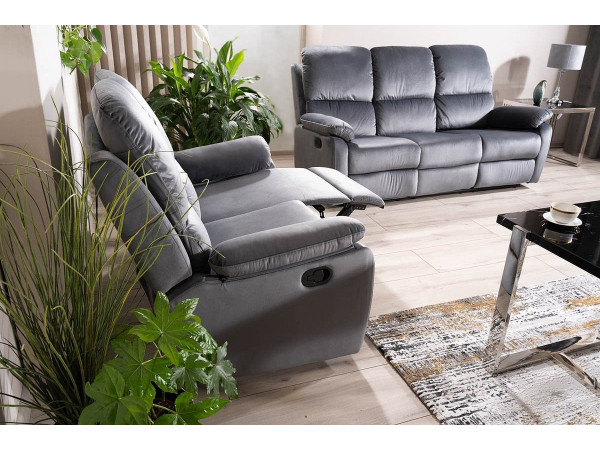 Софа розкладна SPENCER 3 VELVET сіра BL.14
