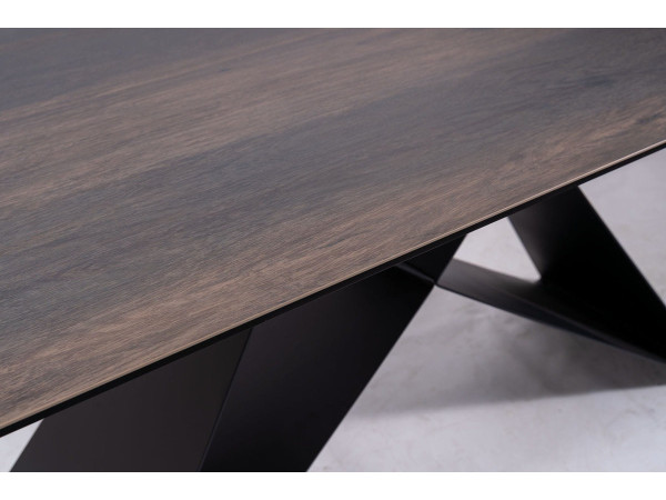 Стіл WESTIN CERAMIC 160(240)*90 коричневий ефект дерева/чорний мат