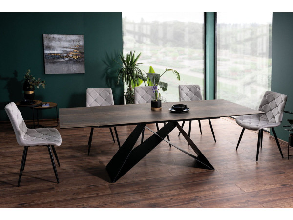 Стіл WESTIN CERAMIC 160(240)*90 коричневий ефект дерева/чорний мат