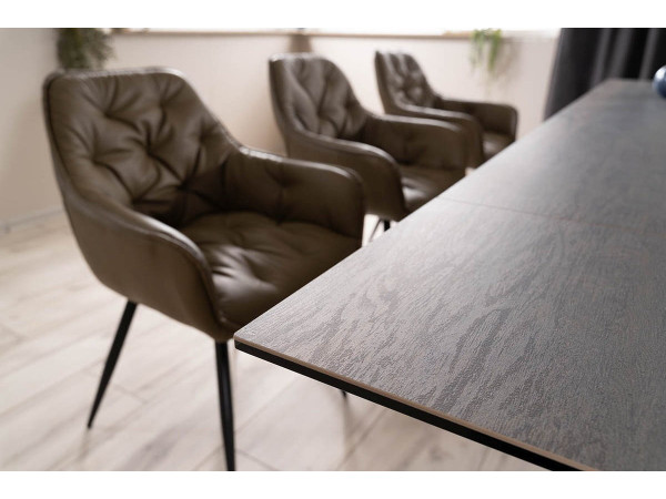 Стіл WESTIN CERAMIC 160(240)*90 коричневий ефект дерева/чорний мат