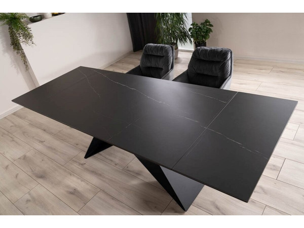 Стіл WESTIN CERAMIC 160(240)*90 чорний SAHARA NOIR/чорний мат