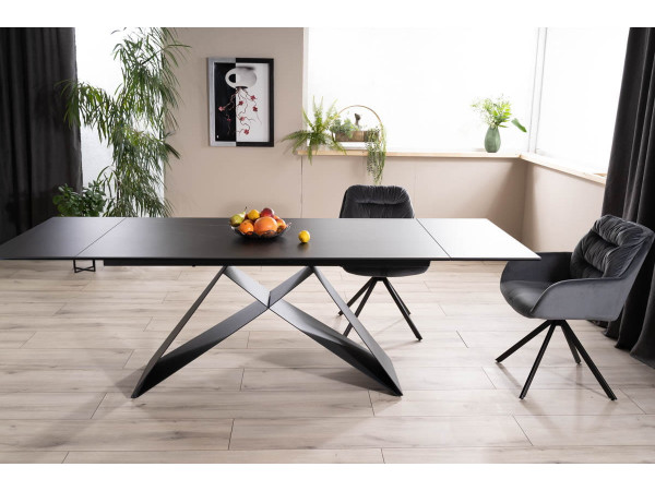 Стіл WESTIN CERAMIC 160(240)*90 чорний SAHARA NOIR/чорний мат