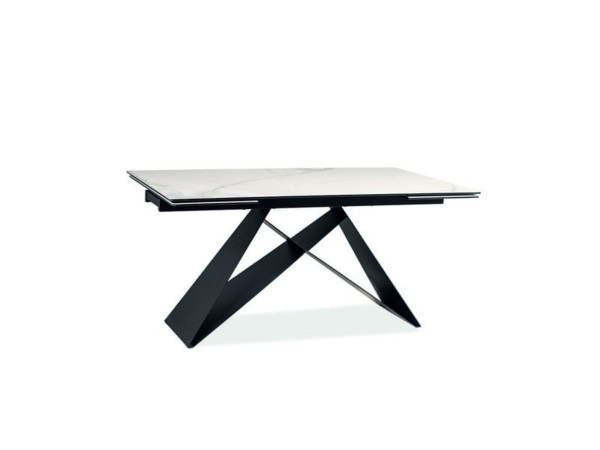 Стіл WESTIN III CERAMIC 180(260)*90 білий мармур/чорний мат
