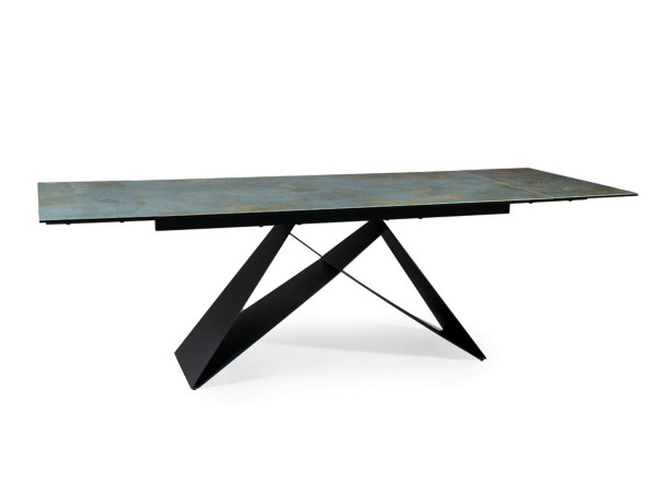 Стіл WESTIN CERAMIC 160(240)*90 бірюза OSSIDO VERDE/чорний мат
