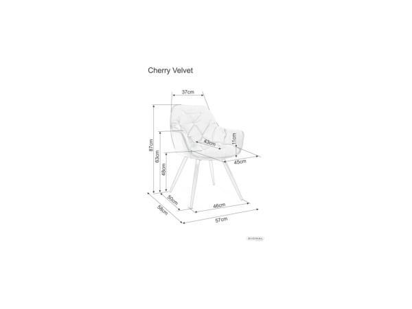 Стілець CHERRY VELVET чорний каркас/карі BL. 68