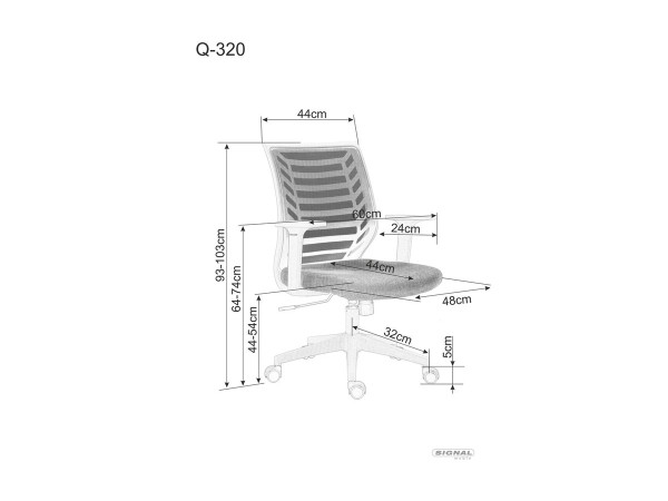 Крісло поворотне Q-320 рожеве