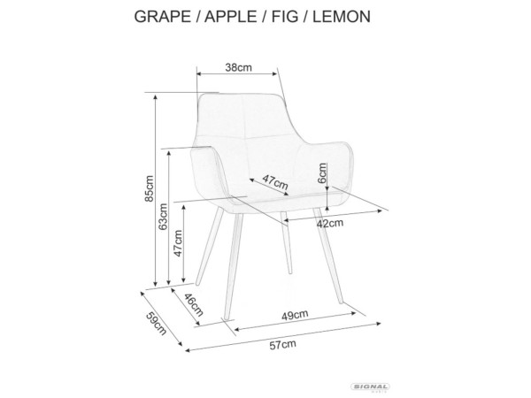 Стілець APPLE VELVET чорний каркас/чорний 19
