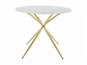 Стіл AZALIA CERAMIC білий/золото д.90