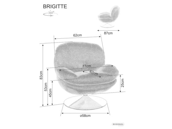 Крісло BRIGITTE BREGO карі 68