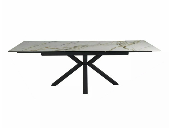 Стіл COLUMBUS CERAMIC 160(240)*90 білий AMBER BIANCO/чорний