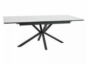 Стіл LOGAN CERAMIC 160(200)*90 білий/чорний мат