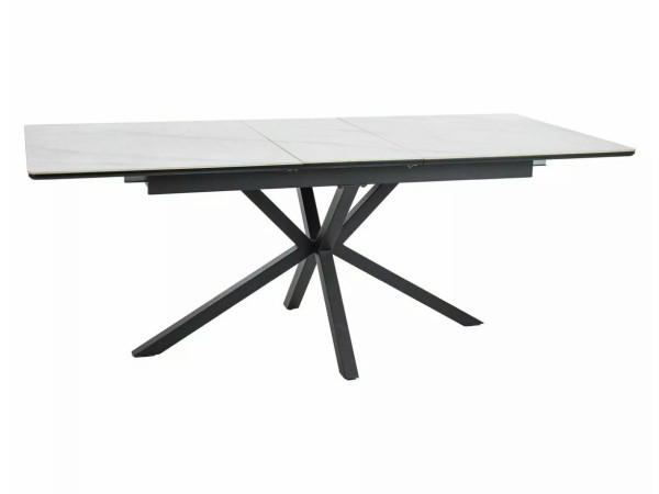 Стіл LOGAN CERAMIC 160(200)*90 білий/чорний мат