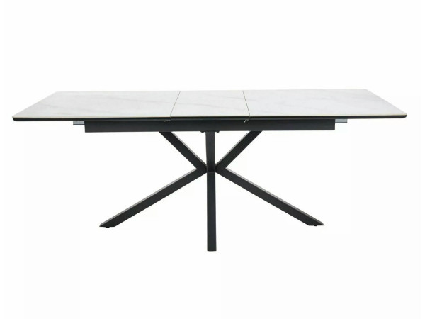 Стіл LOGAN CERAMIC 160(200)*90 білий/чорний мат