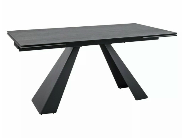Стіл SALVADORE CERAMIC 160(240)*90 світло-сірий PIETRA DI SAVOIA/чорний мат