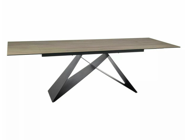 Стіл WESTIN CERAMIC 160(240)*90 світло-коричневий SABBIA/чорний мат