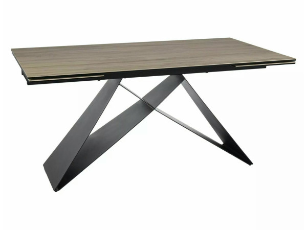 Стіл WESTIN CERAMIC 160(240)*90 світло-коричневий SABBIA/чорний мат