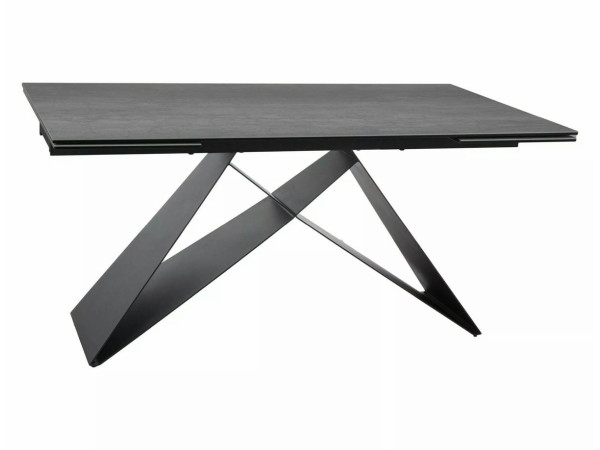 Стіл WESTIN CERAMIC 160(240)*90 світло-сірий PIETRA DI SAVOIA/чорний мат