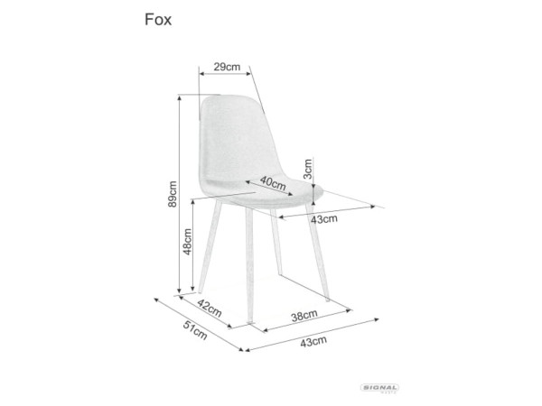 Стілець FOX дуб метал/беж TAP.66
