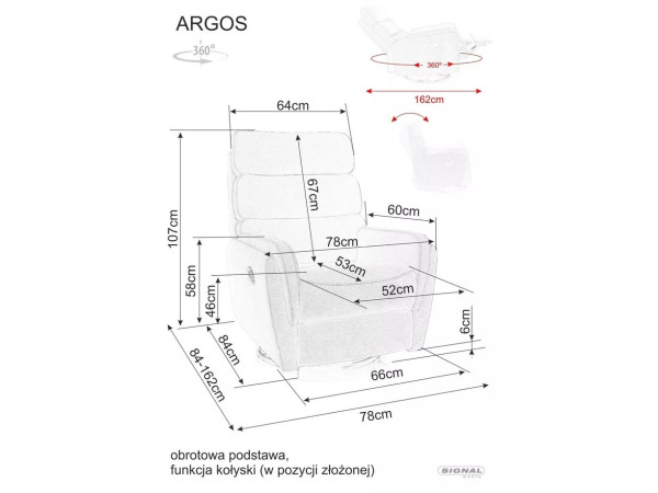 Крісло розкладне ARGOS RAVEN сіре 07