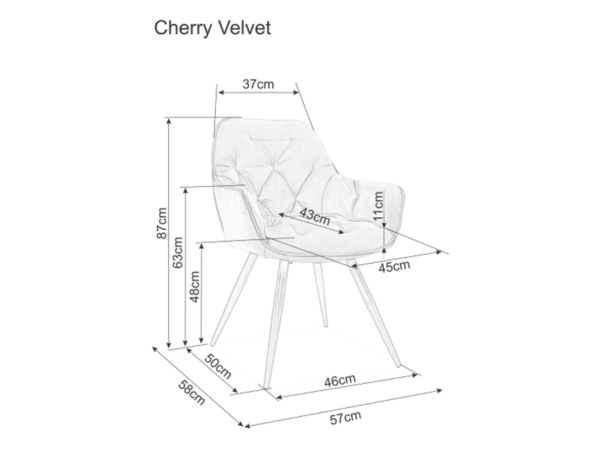 Стілець CHERRY VELVET чорний каркас/капучино BL.38