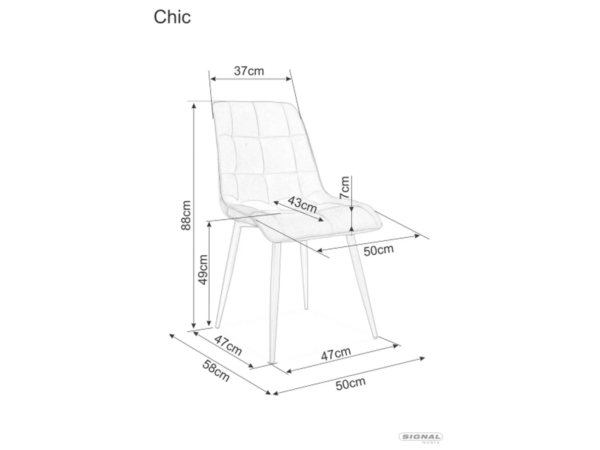 Стілець CHIC BREGO кашемір метал/світлий беж 22