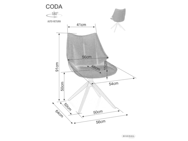 Стілець CODA BREGO чорний каркас/сірий 07