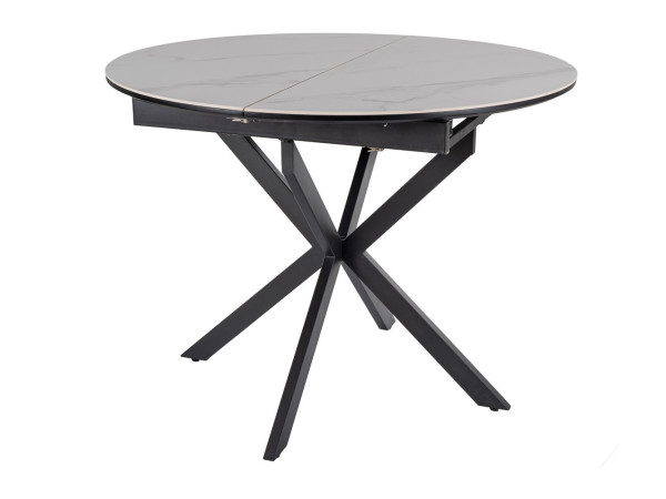 Стіл GASTON CERAMIC 100(135)*100 білий/чорний