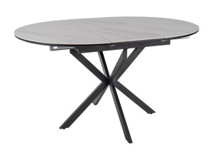 Стіл GASTON CERAMIC 100(135)*100 білий/чорний
