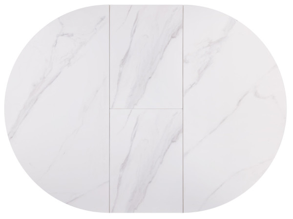 Стіл GASTON CERAMIC 100(135)*100 білий/чорний