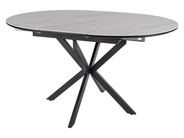 Стіл GASTON CERAMIC 100(135)*100 білий/чорний
