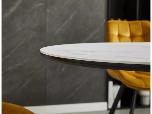 Стіл GASTON CERAMIC 140(180)*80 білий/чорний