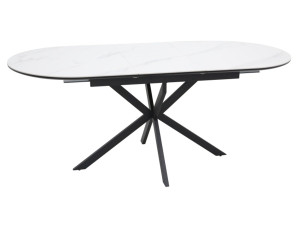 Стіл GASTON CERAMIC 140(180)*80 білий/чорний