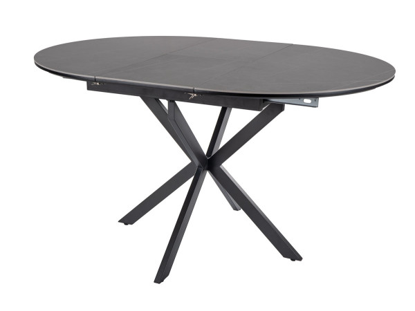 Стіл GASTON CERAMIC 100(135)*100 сірий/чорний